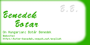 benedek botar business card