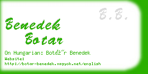 benedek botar business card